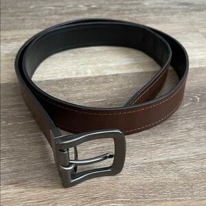 Fossil unisex brown & black leather belt size 42